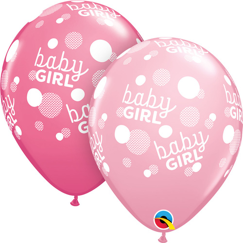 28cm Round Pink & Rose Baby Girl Pink Dots-A-Round #5589125 - Pack of 25
