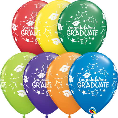 28cm Round Carnival Assorted Congratulations Graduate Stars #57109 - Pack of 50 