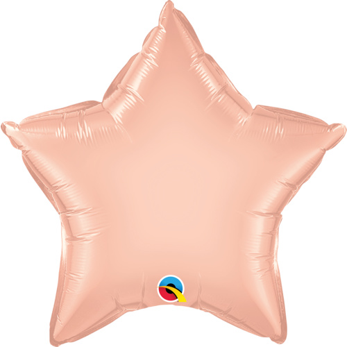 22cm Star Rose Gold Plain Foil Balloon #57168 - Each (FLAT, unpackaged, requires air inflation, heat sealing) 