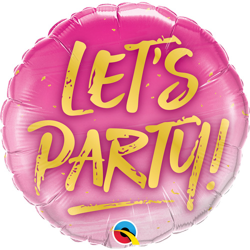 DISC 45cm Round Foil Let's Party! #57301 - Each (Pkgd.) 