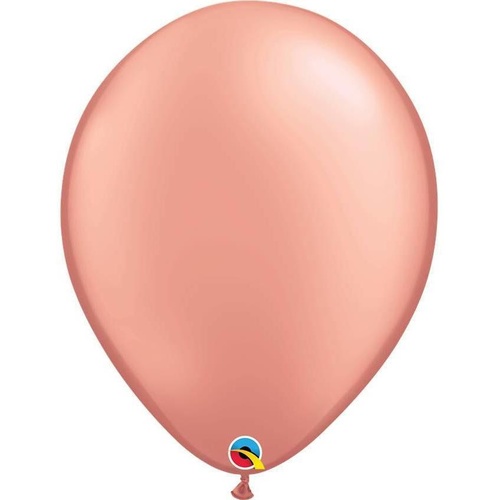 12cm Round Rose Gold Qualatex Plain Latex #57340 - Pack of 100 
