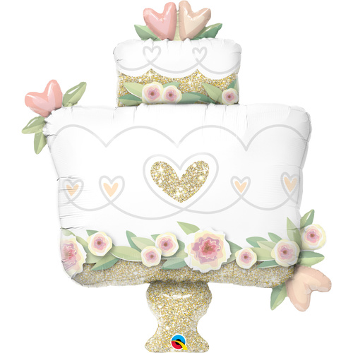 103cm Shape Foil Glitter Gold Wedding Cake #57377 - Each (Pkgd.) 