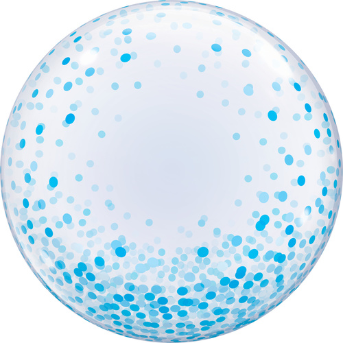 60cm Deco Bubble Blue Confetti Dots #57789 - Each (Pkgd.) 
