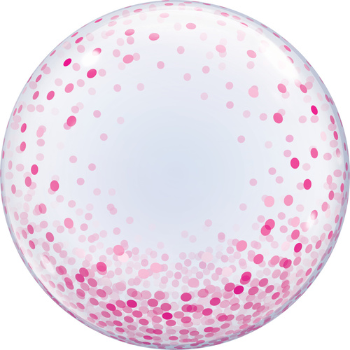 60cm Deco Bubble Pink Confetti Dots #57790 - Each (Pkgd.)