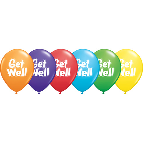 28cm Round Bright Rainbow Assorted Get Well Dashed Outline #57891 - Pack of 50 SPECIAL ORDER ITEM