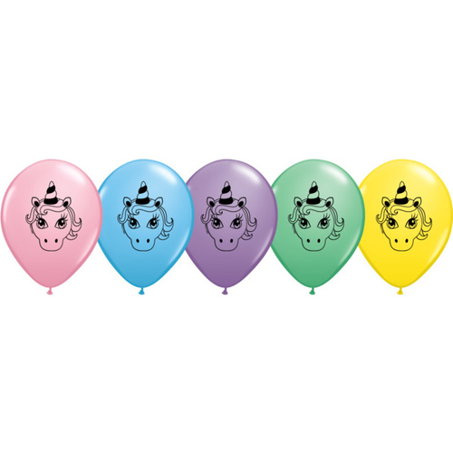 12cm Round Pastel Assortment Unicorn Head #5799225 - Pack of 25 