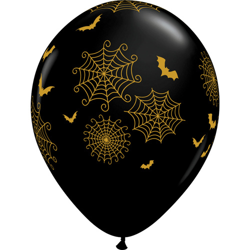 DISC 28cm Round Onyx Black Spider-Webs and Bats #5826825 - Pack of 25 