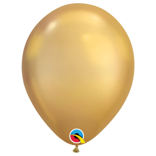 28cm Round Chrome Gold Qualatex Plain Latex #58271 - Pack of 100 