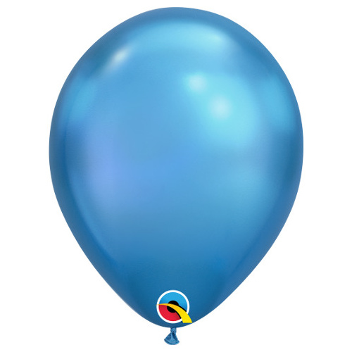 28cm Round Chrome Blue Qualatex Plain Latex #58272 - Pack of 100 