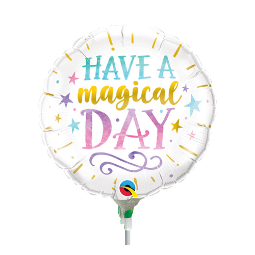 22cm Birthday Have a Magical Day  Foil Balloon #58441AF - Each (Inflated, supplied air-filled on stick) 