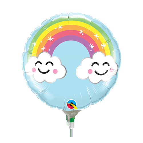 22cm Sunshine Rainbow Foil Balloon #58459AF - Each (Inflated, supplied air-filled on stick) TEMPORARILY UNAVAILABLE