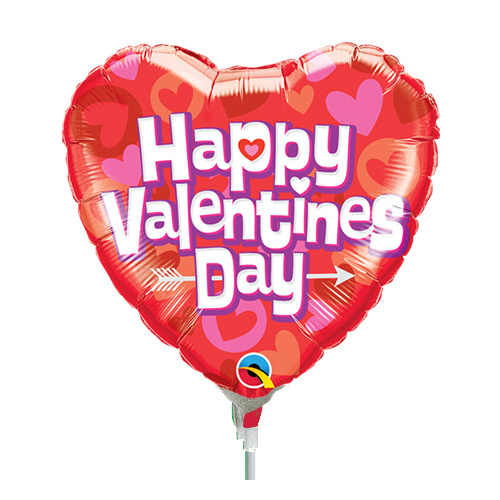 DISC 22cm Valentine's Day Hearts & Arrow Foil Balloon #58578AF - Each (Pkgd.)  TEMPORARILY UNAVAILABLE