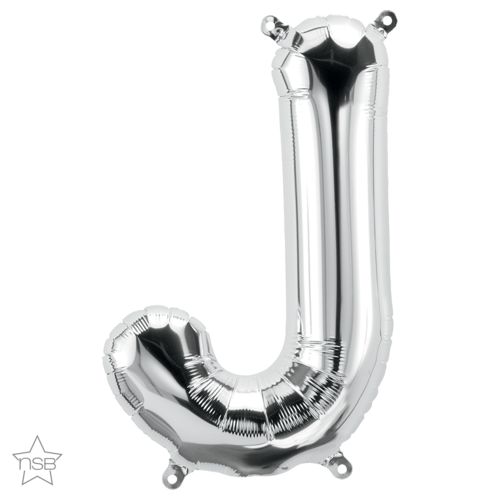86cm Letter J Silver Foil Balloon #58956 - Each (Pkgd.)