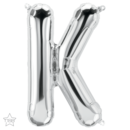 86cm Letter K Silver Foil Balloon #58958 - Each (Pkgd.)