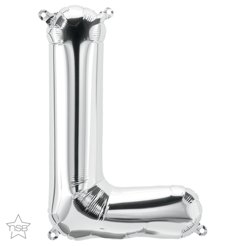 86cm Letter L Silver Foil Balloon #58960 - Each (Pkgd.)