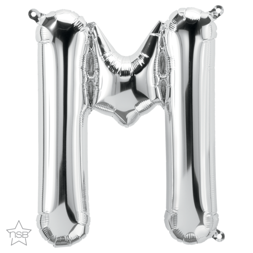 86cm Letter M Silver Foil Balloon #58962 - Each (Pkgd.)