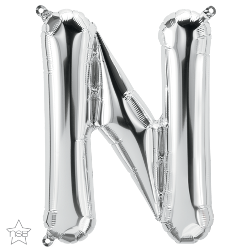 86cm Letter N Silver Foil Balloon #58964 - Each (Pkgd.)  