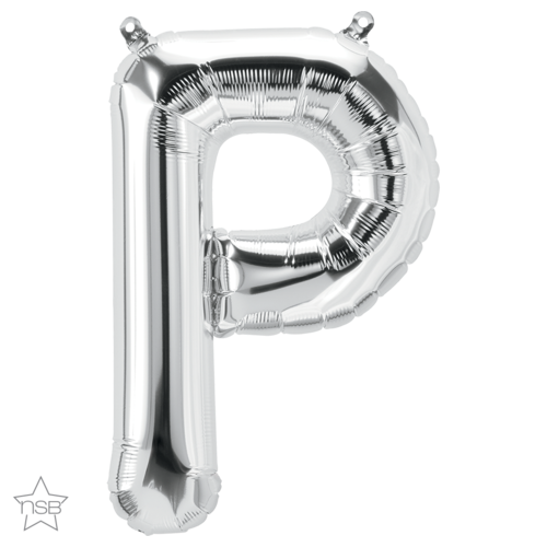 86cm Letter P Silver Foil Balloon #58968 - Each (Pkgd.)