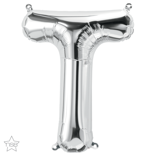 86cm Letter T Silver Foil Balloon #58976 - Each (Pkgd.)