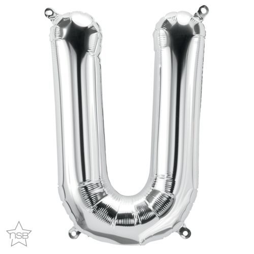 86cm Letter U Silver Foil Balloon #58978 - Each (Pkgd.) 