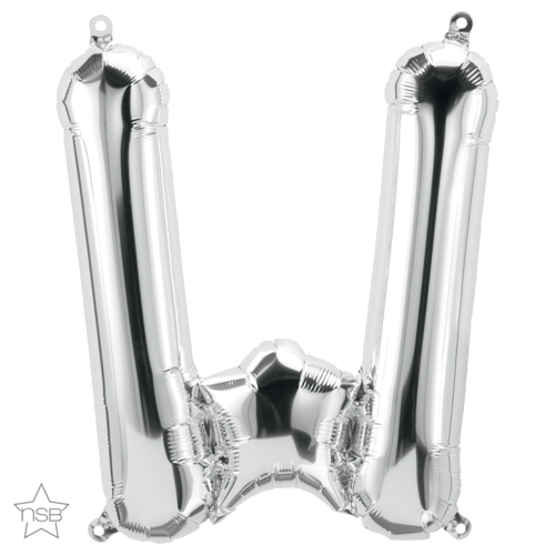 86cm Letter W Silver Foil Balloon #58982 - Each (Pkgd.)