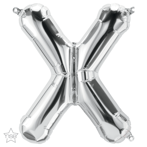 86cm Letter X Silver Foil Balloon #58984 - Each (Pkgd.)