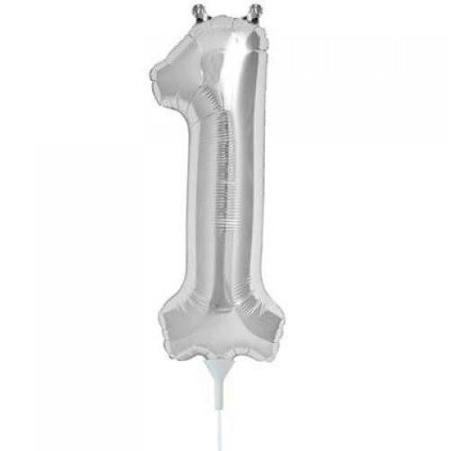 41cm Number 1 Silver Foil Balloon - Air Fill ONLY #59083 - Each (Pkgd.) 