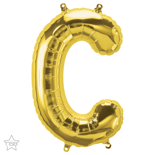 86cm Letter C Gold Foil Balloon #59285 - Each (Pkgd.)