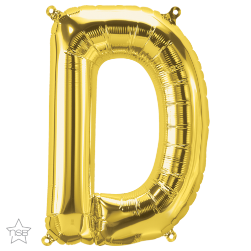 86cm Letter D Gold Foil Balloon #59287 - Each (Pkgd.)