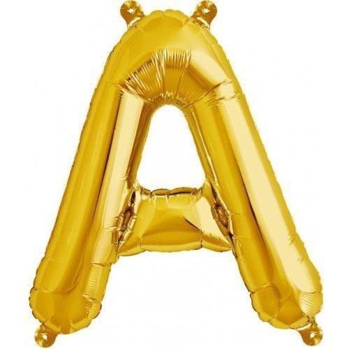 41cm Letter A Gold Foil Balloon - Air Fill ONLY #59434 - Each (Pkgd.) 