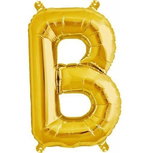 41cm Letter B Gold Foil Balloon - Air Fill ONLY #59436 - Each (Pkgd.)