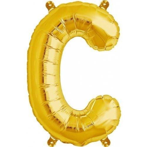 41cm Letter C Gold Foil Balloon - Air Fill ONLY #59438 - Each (Pkgd.)