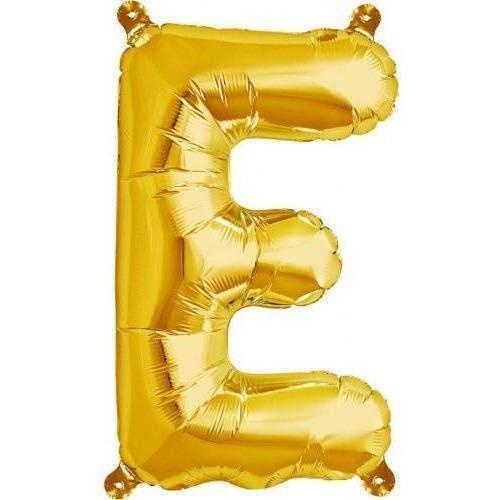 41cm Letter E Gold Foil Balloon - Air Fill ONLY #59442 - Each (Pkgd.) 