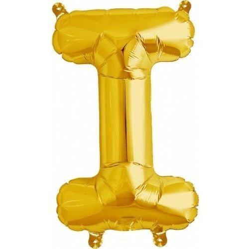 41cm Letter I Gold Foil Balloon - Air Fill ONLY #59512 - Each (Pkgd.) 
