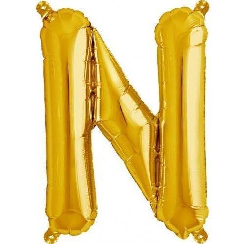 41cm Letter N Gold Foil Balloon - Air Fill ONLY #59522 - Each (Pkgd.) 