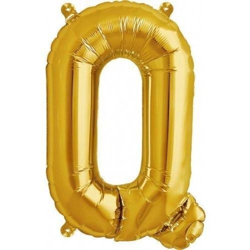 41cm Letter Q Gold Foil Balloon - Air Fill ONLY #59528 - Each (Pkgd.)