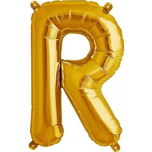 41cm Letter R Gold Foil Balloon - Air Fill ONLY #59530 - Each (Pkgd.) 