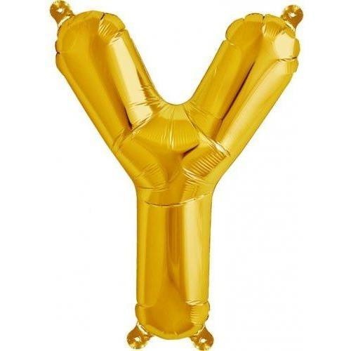 41cm Letter Y Gold Foil Balloon - Air Fill ONLY #59544 - Each (Pkgd.) 