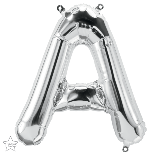 41cm Letter A Silver Foil Balloon - Air Fill ONLY #59600 - Each (Pkgd.)