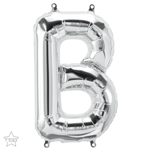 41cm Letter B Silver Foil Balloon - Air Fill ONLY #59602 - Each (Pkgd.) 