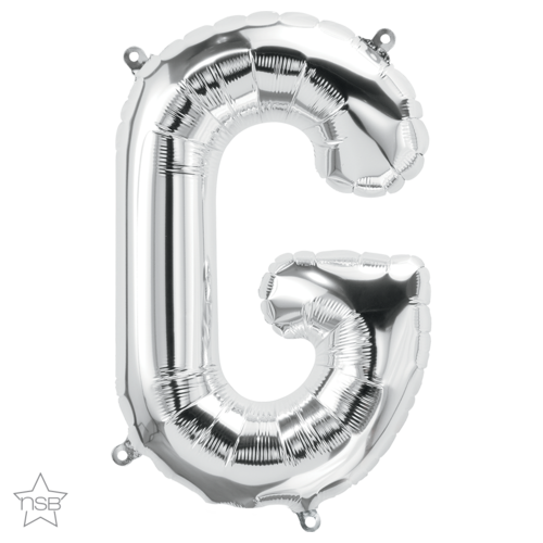 41cm Letter G Silver Foil Balloon - Air Fill ONLY #59612 - Each (Pkgd.)