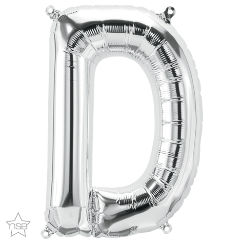 86cm Letter D Silver Foil Balloon #59662 - Each (Pkgd.)