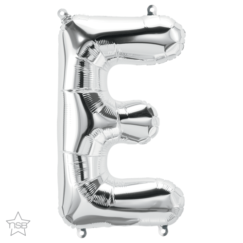 86cm Letter E Silver Foil Balloon #59664 - Each (Pkgd.)