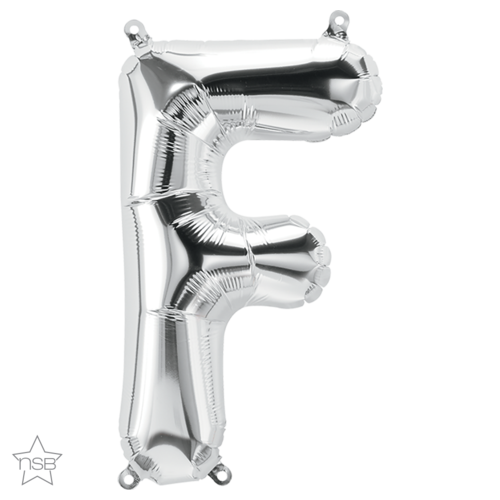86cm Letter F Silver Foil Balloon #59666 - Each (Pkgd.)