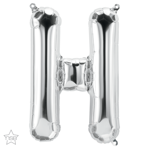 86cm Letter H Silver Foil Balloon #59670 - Each (Pkgd.)