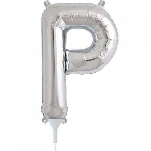 41cm Letter P Silver Foil Balloon - Air Fill ONLY #59682 - Each (Pkgd.) 