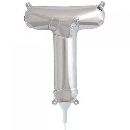 41cm Letter T Silver Foil Balloon - Air Fill ONLY #59690 - Each (Pkgd.) 