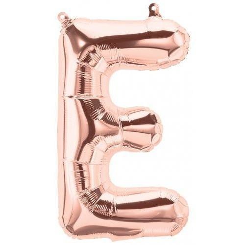 41cm Letter E Rose Gold Foil Balloon - Air Fill ONLY #59712 - Each (Pkgd.)