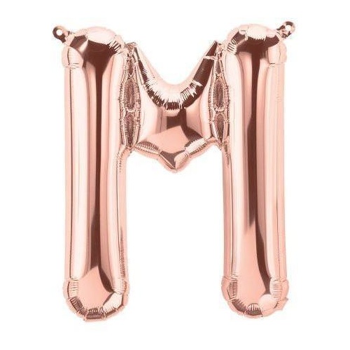41cm Letter M Rose Gold Foil Balloon - Air Fill ONLY #59728 - Each (Pkgd.) 