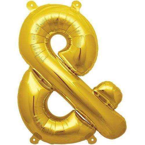 41cm Symbol Ampersand & Gold Foil Balloon - Air Fill ONLY #59758 - Each (Pkgd.)TEMPORARILY UNAVAILABLE